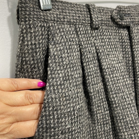 Vintage 1980s Crazy Horse high rise Italian wool pants tapered leg gray - Picture 6 of 16